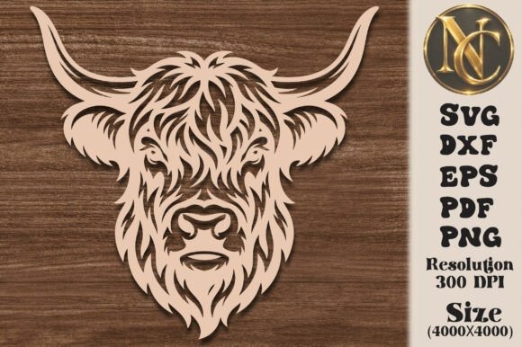 24 Highland Cow Laser Cut Files for Etsy Sellers 6 Highland cow laser cut files in various formats
