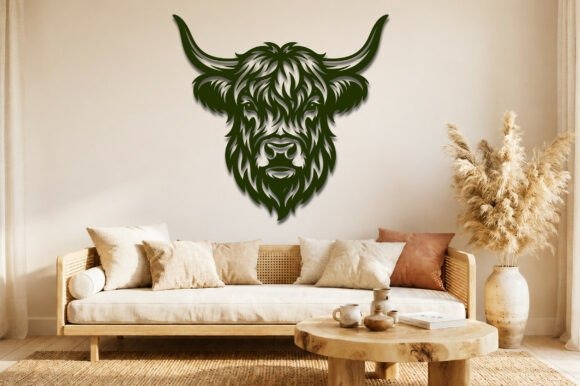 24 Highland Cow Laser Cut Files for Etsy Sellers 7 Highland cow laser cut design for home decor — Highland cow laser cut files