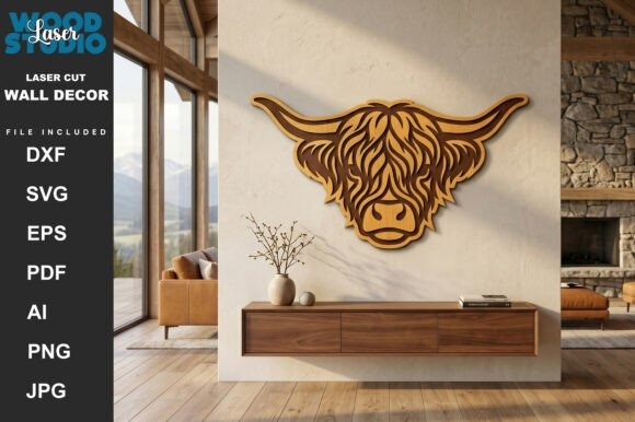 30 Best Layered Highland Cow Laser Cut Files for Decor 4 Layered Highland Cow Laser Cut Files for wall decor