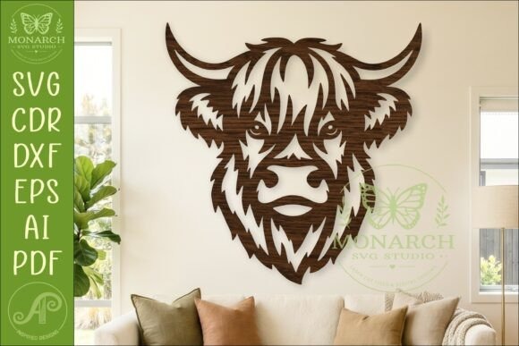 24 Highland Cow Laser Cut Files for Etsy Sellers 4 Highland cow laser cut wall art design — Highland cow laser cut files