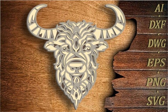 30 Best Layered Highland Cow Laser Cut Files for Decor 7 Highland Cow multilayer SVGPaper Cut Graphics 73220948 1 1 580x386 1