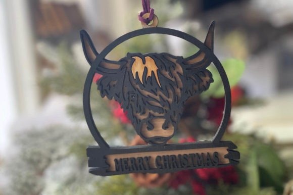 24 Highland Cow Laser Cut Files for Etsy Sellers 15 Highland cow laser cut Christmas ornament — Highland cow laser cut files