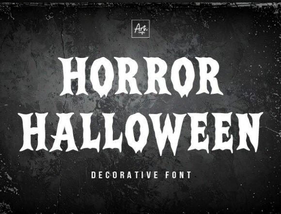 35 Best Bold Halloween Fonts with Heavy, Spooky Lettering 27 Bold Halloween font displaying the text 'Horror Halloween' with a spooky design. โ bold Halloween fonts