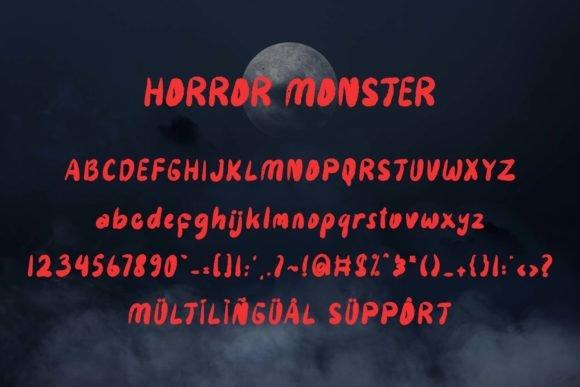 35 Best Bold Halloween Fonts with Heavy, Spooky Lettering 10 Bold Halloween font 'Horror Monster' showcasing uppercase and lowercase letters with a spooky design. โ bold Halloween fonts