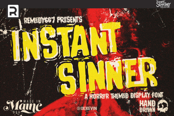 34 Halloween Lettering Fonts: Creepy Hand-Drawn Style 12 Halloween lettering fonts featuring the Instant Sinner display font.