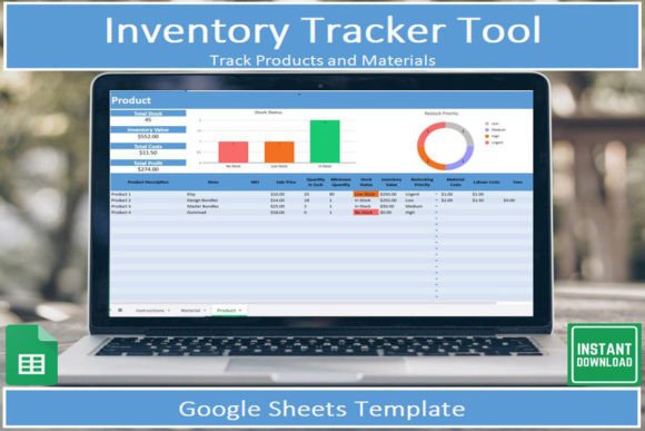 12 Best Google Sheets Templates for Product Inventory 4 Inventory Tracker Tool for managing products and materials in Google Sheets. — Google Sheets product inventory templates