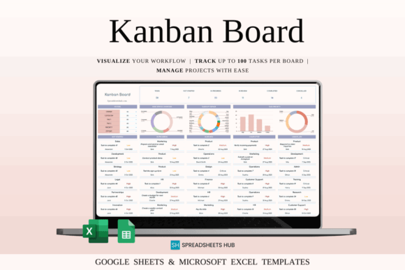 12 Google Sheets Templates for Design Project Mgt 6 Kanban board spreadsheet template for managing design projects in Google Sheets. — Google Sheets templates for design project