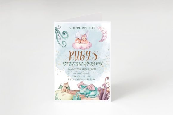 40 Editable Birthday Party Invite Template Ideas for Every 6 birthday party invite template featuring a whimsical dragon and baby theme for a first birthday celebration