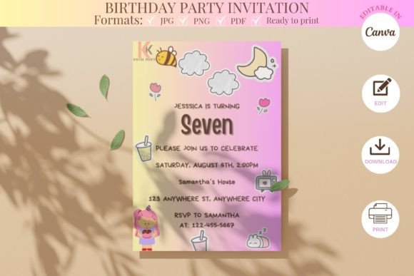 40 Editable Birthday Party Invite Template Ideas for Every 3 Editable birthday party invitation template for a seven-year-old's celebration. โ birthday party invite template