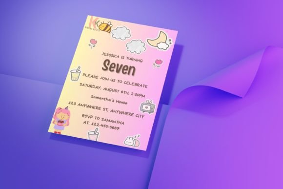 40 Editable Birthday Party Invite Template Ideas for Every 4 Editable birthday party invite template for kids with colorful design and event details.