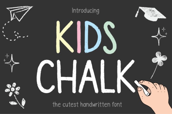 Kids Chalk Handwriting Font — Fun Handwriting Fonts Fun Handwriting Fonts for Kids printable worksheets featuring Kids Chalk font.