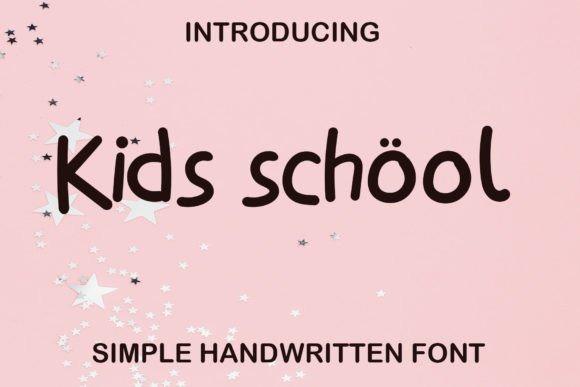 Kids School Handwriting Font — Fun Handwriting Fonts Fun Handwriting Fonts for Kids printable worksheets featuring Kids School font.