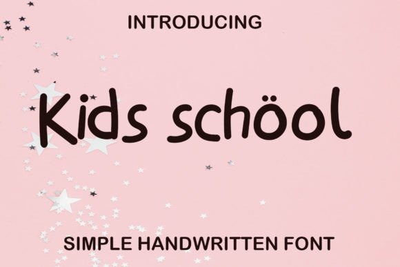 Kids School Handwriting Font — Fun Handwriting Fonts Fun Handwriting Fonts for Kids printable worksheets featuring Kids School font