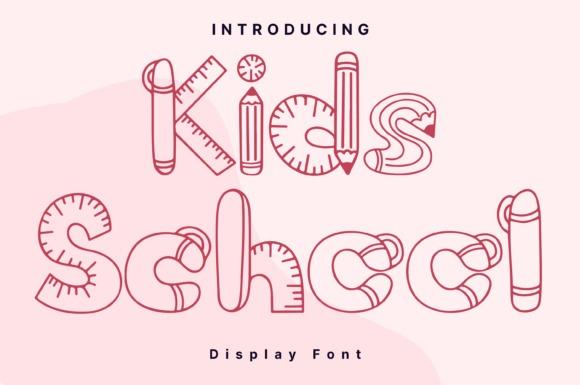 Kids School Style Handwriting Font — Fun Handwriting Fonts Fun Handwriting Fonts for Kids printable worksheets featuring Kids School Style font
