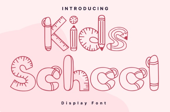 Kids School Style Handwriting Font — Fun Handwriting Fonts Fun Handwriting Fonts for Kids printable worksheets featuring Kids School Style font