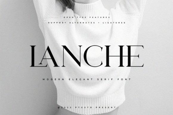 25 Best Canva Fonts for Professional Branding Design 5 Lanche font showcasing sharp serif details for branding design — Canva fonts for professional branding