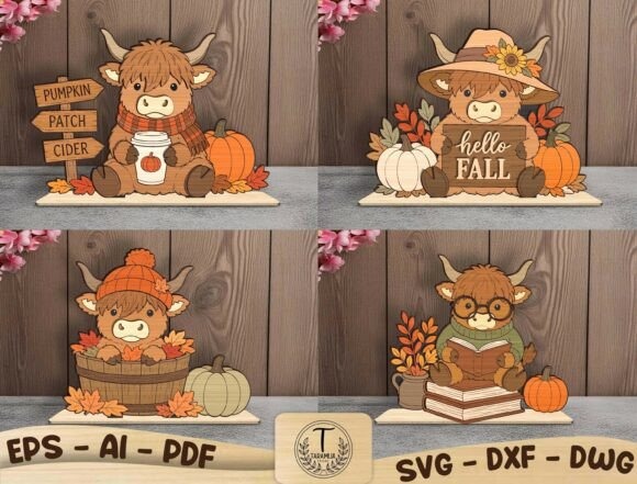30 Best Layered Highland Cow Laser Cut Files for Decor 28 Layered Highland Cow Fall SVG Bundle with autumn designs โ Layered Highland Cow Laser Cut Files