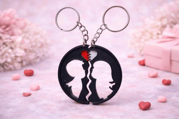 Amazing DIY 3D Printed Gifts: 11 Creative Ideas Anyone Can Make 2 DIY 3D printed gifts: personalized keychains with couple silhouette design.