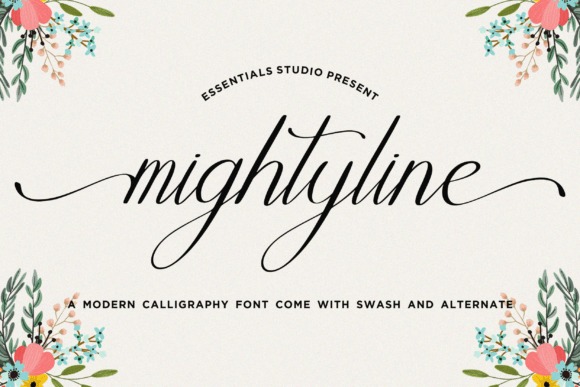 16 Wedding Card Fonts for Elegant Invitation Designs 18 Mightyline modern calligraphy font for wedding card designs — wedding card fonts