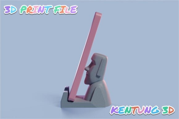 Moai Statue Phone Holder — DIY 3D printed gifts Custom Moai statue phone holder for 3D printing — DIY 3D printed gifts