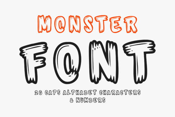 49 Thick Halloween Fonts for Bold Posters and T-Shirts 32 Bold Halloween font displaying the word 'MONSTER' with a playful design.