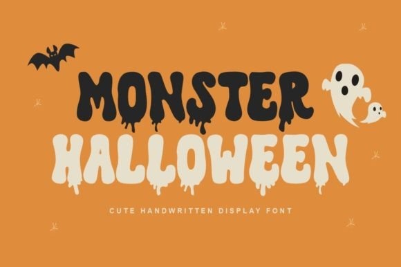 22 Creepy ABC Fonts for Posters, Stickers, & Classrooms 5 Creepy ABC fonts featuring Monster Halloween font with dripping details.