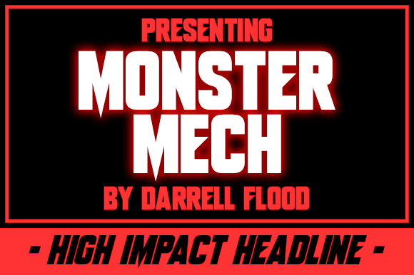 Halloween Bubble Fonts: 36 Playful Picks for Spooky Crafts 39 Bold text design featuring 'Monster Mech' with a high impact style.