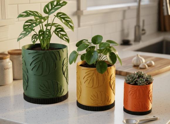 Amazing DIY 3D Printed Gifts: 11 Creative Ideas Anyone Can Make 8 DIY 3D printed gifts featuring personalized planters in various sizes and colors.