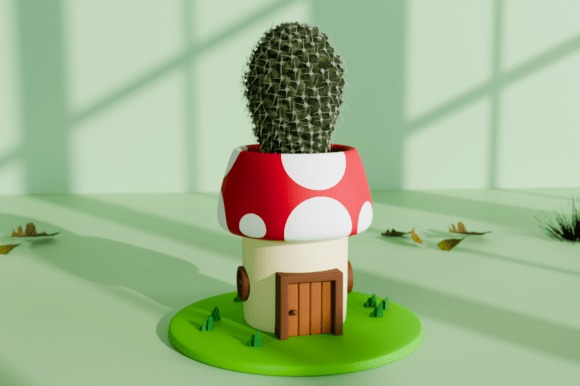 Mushroom House Planter — 3D printed planters