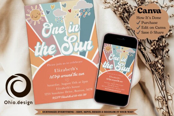 Beach Party Invite Template: 25 Best Sunny Designs 15 Colorful beach party invitation featuring sun and ocean graphics with event details.