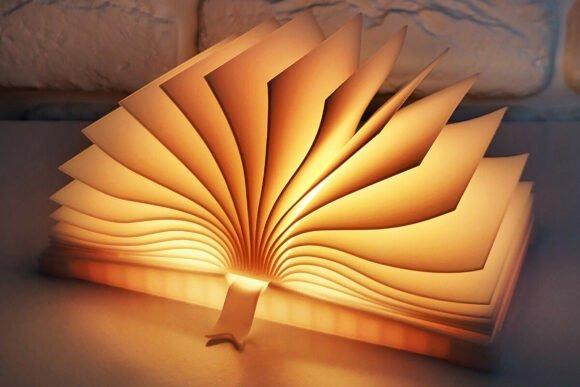 Open Book LED Night Light — 3D printed gift 3D printed gift of an open book LED night light for book lovers