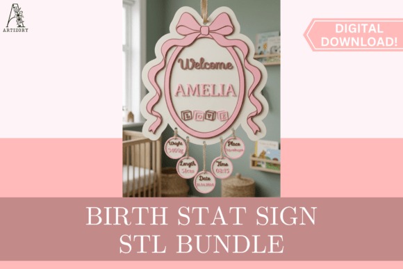 Personalized Baby Birth Stat Sign Personalized baby birth stat sign with details for nursery display