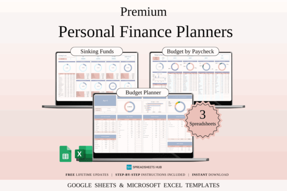 15 Best Google Sheets Bundles & Templates for Business 8 Premium Personal Finance Planners showcasing budget tools and financial tracking spreadsheets. — Google Sheets bundles