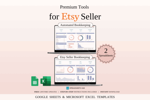 15 Best Google Sheets Bundles & Templates for Business 4 Premium Google Sheets bundles for Etsy sellers featuring automated bookkeeping tools.