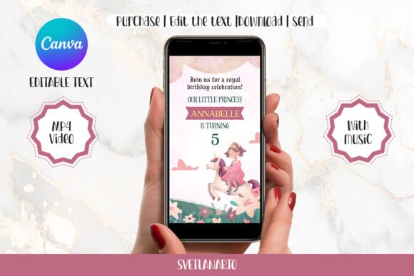 40 Editable Birthday Party Invite Template Ideas for Every 27 Editable birthday party invite template featuring a princess and unicorn design.