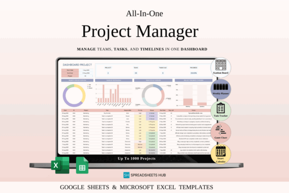11 Best Google Sheets Templates for Client Onboarding 9 All-in-one project manager dashboard for Google Sheets and Excel with task — Google Sheets templates for client onboarding