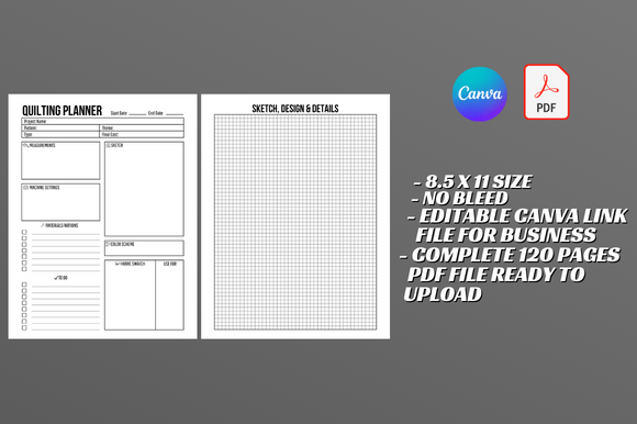 14 Top Printable Craft Project Planner Templates for Makers 10 Quilting planner template featuring editable sections for project details and — printable craft project planner templates