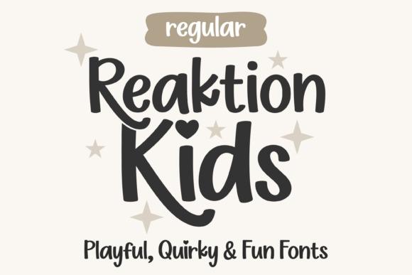 Reaktion Kids Regular Font — Fun Handwriting Fonts Reaktion Kids Regular font for fun handwriting worksheets — Fun Handwriting Fonts