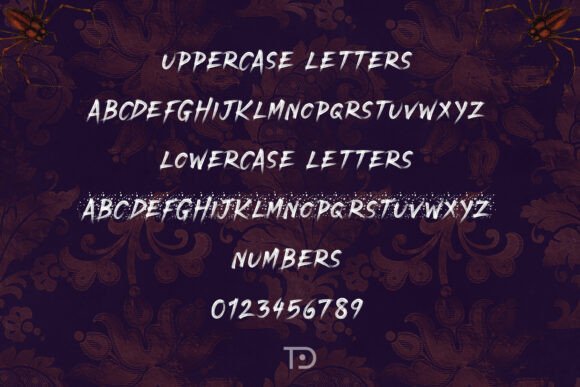 34 Halloween Lettering Fonts: Creepy Hand-Drawn Style 7 Rough Creepy Halloween lettering font showcasing uppercase and lowercase letters and numbers. โ Halloween lettering fonts