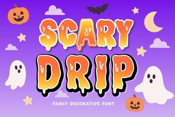 22 Creepy ABC Fonts for Posters, Stickers, & Classrooms 11 Creepy ABC fonts featuring the Scary Drip font with Halloween elements.