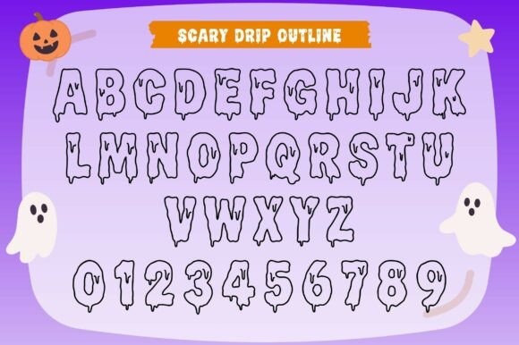 22 Creepy ABC Fonts for Posters, Stickers, & Classrooms 13 Creepy ABC fonts featuring rounded letters and dripping accents.