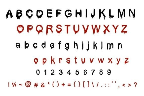 22 Creepy ABC Fonts for Posters, Stickers, & Classrooms 59 Scary Horror Fonts 77397512 3 580x387 2