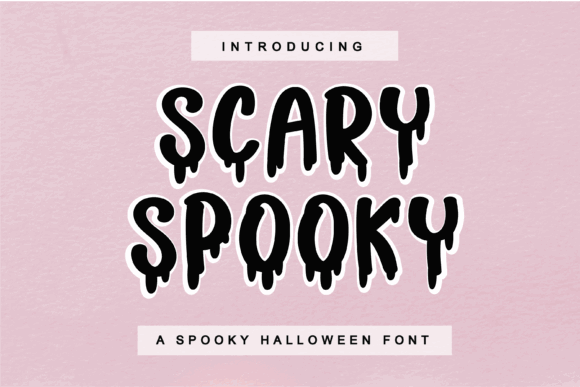 Spooky Font Alphabet: 33 Best Halloween Styles for 2026 40 Scary Spooky font displayed on a pink background.