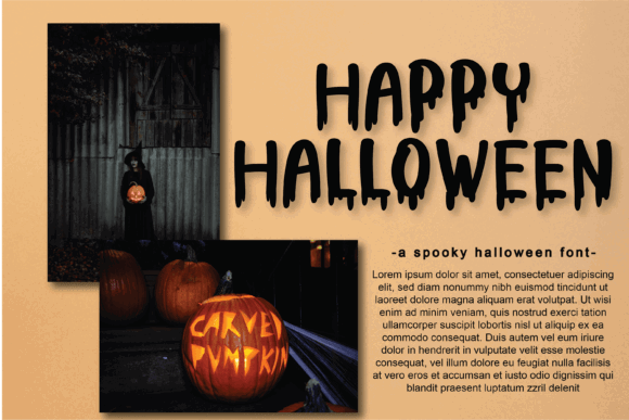 Spooky Font Alphabet: 33 Best Halloween Styles for 2026 41 Halloween-themed font with carved pumpkins and spooky text.