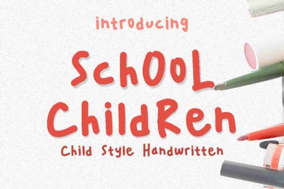 Fun Handwriting Fonts Fun Handwriting Fonts for kids worksheets featuring the School Children font.