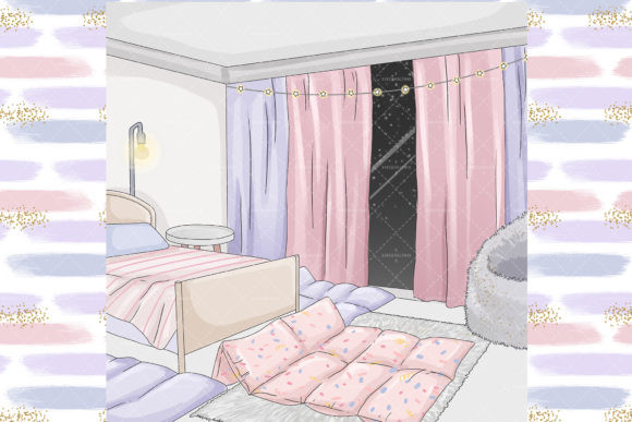 Pajama Party Invite Template: 25 Cozy Designs You’ll Love 23 Cozy pajama party scene with pillows and curtains, perfect for sleepover invitations.