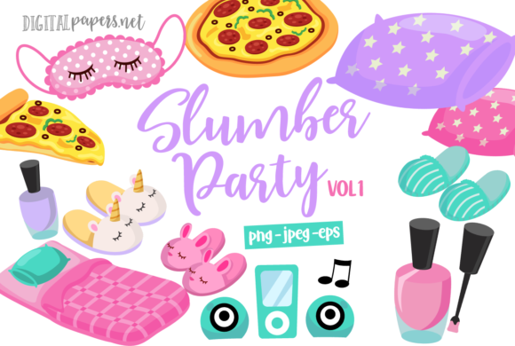 Pajama Party Invite Template: 25 Cozy Designs You’ll Love 20 Slumber Party VOL 1 Graphics 5167594 1 1 580x390 1