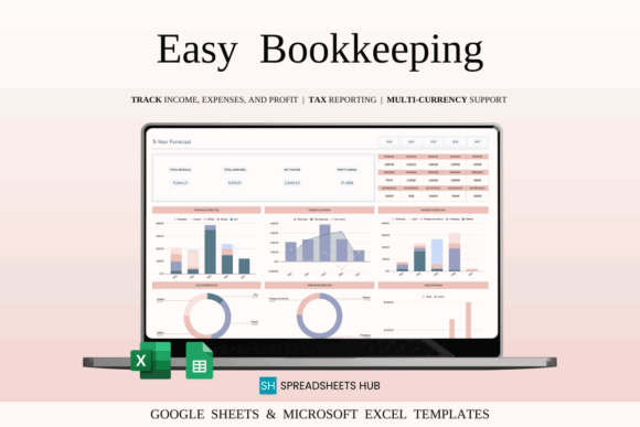 15 Top Google Sheets Bundle for Graphic Designers' Assets 22 Easy bookkeeping spreadsheet for tracking income, expenses, and profit in — Google Sheets bundles for graphic designers