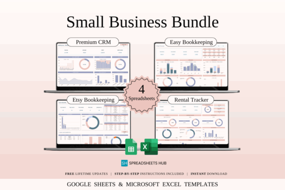 15 Best Google Sheets Templates for Etsy Sellers Success 14 Small Business Bundle featuring four Google Sheets templates for bookkeeping and — Google Sheets templates for Etsy sellers