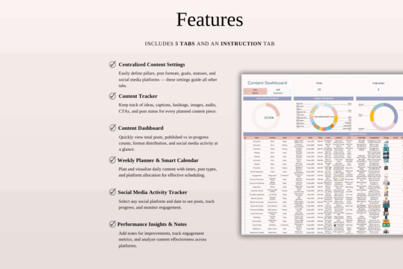 12 Google Sheets Templates for Design Project Mgt 21 Content dashboard template showcasing features for managing design projects in — Google Sheets templates for design project